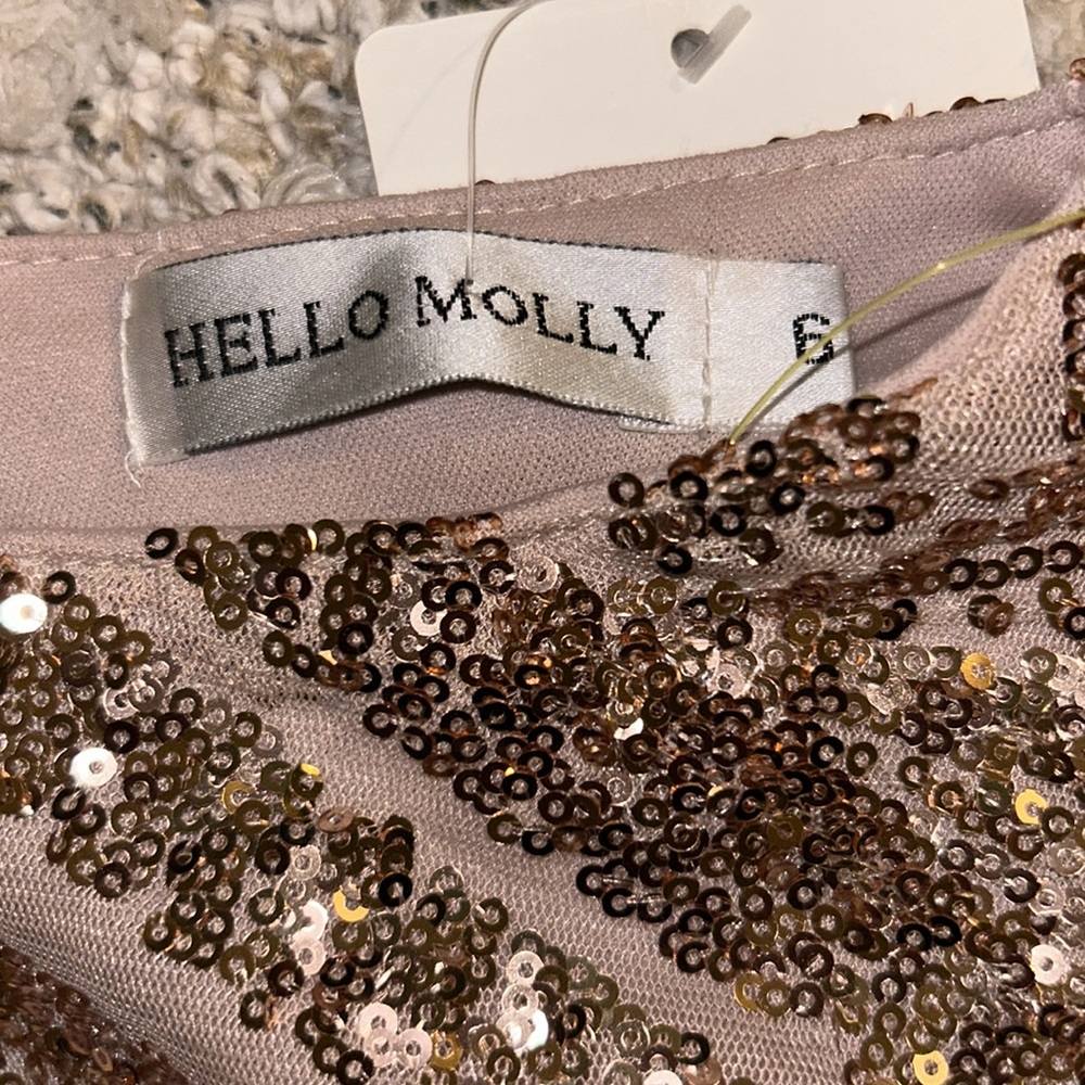Hello Molly Rose Gold sequin dress 6 NWT - Picture 7 of 9